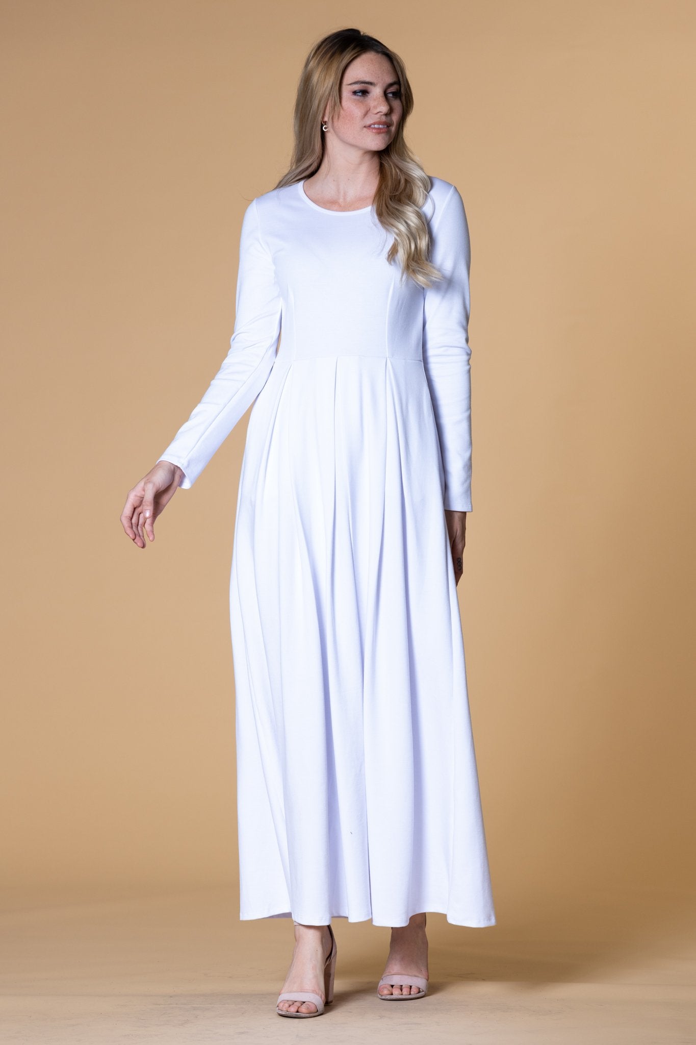 white modest dress